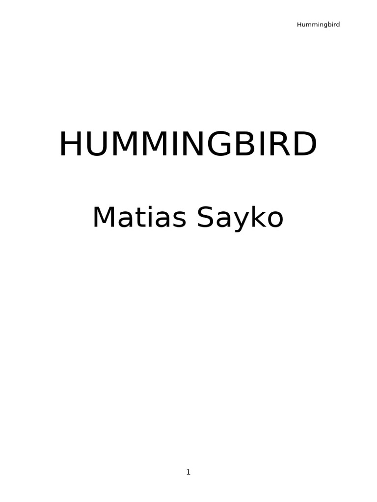 Hummingbird | PDF