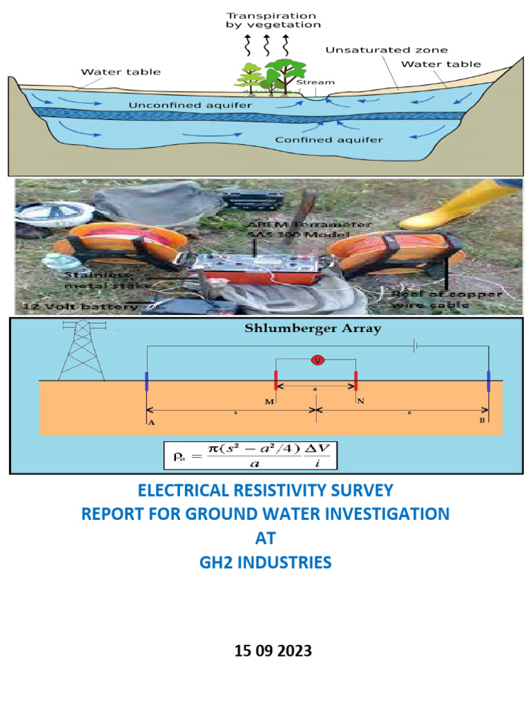 Groundwater Electrical Resistivity Survey Report | PDF | Electrical ...