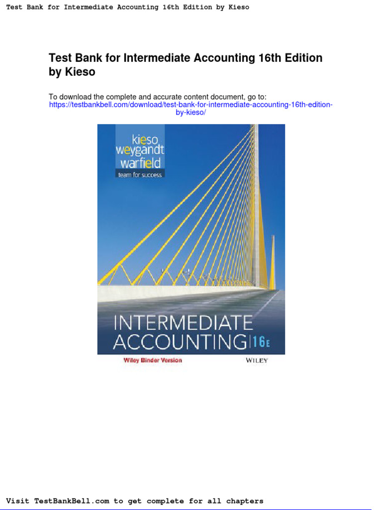 Test Bank For Intermediate Accounting 16th Edition by Kieso PDF