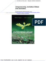 Test Bank For Entrepreneurship 3rd Edition William D Bygrave Andrew Zacharakis