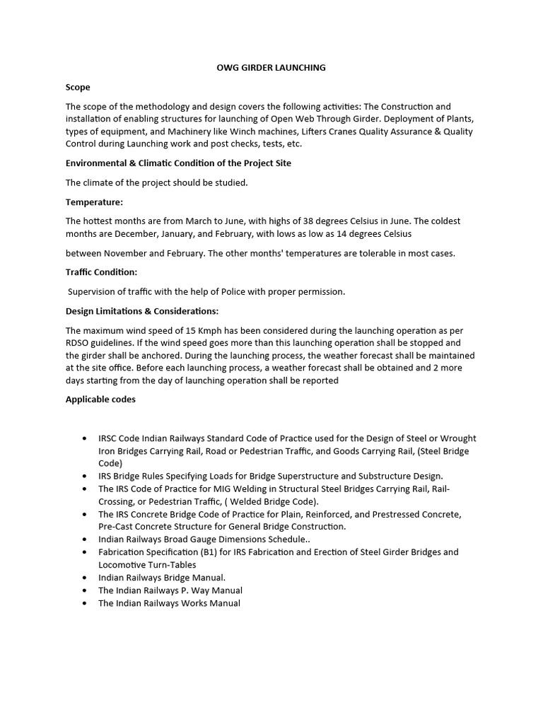 Open Web Girder Launching Pdf