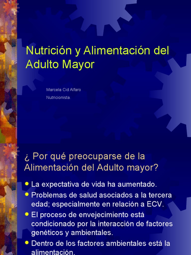 Taller PPT Adulto Mayor | PDF | Nutrición | Dieta y nutrición
