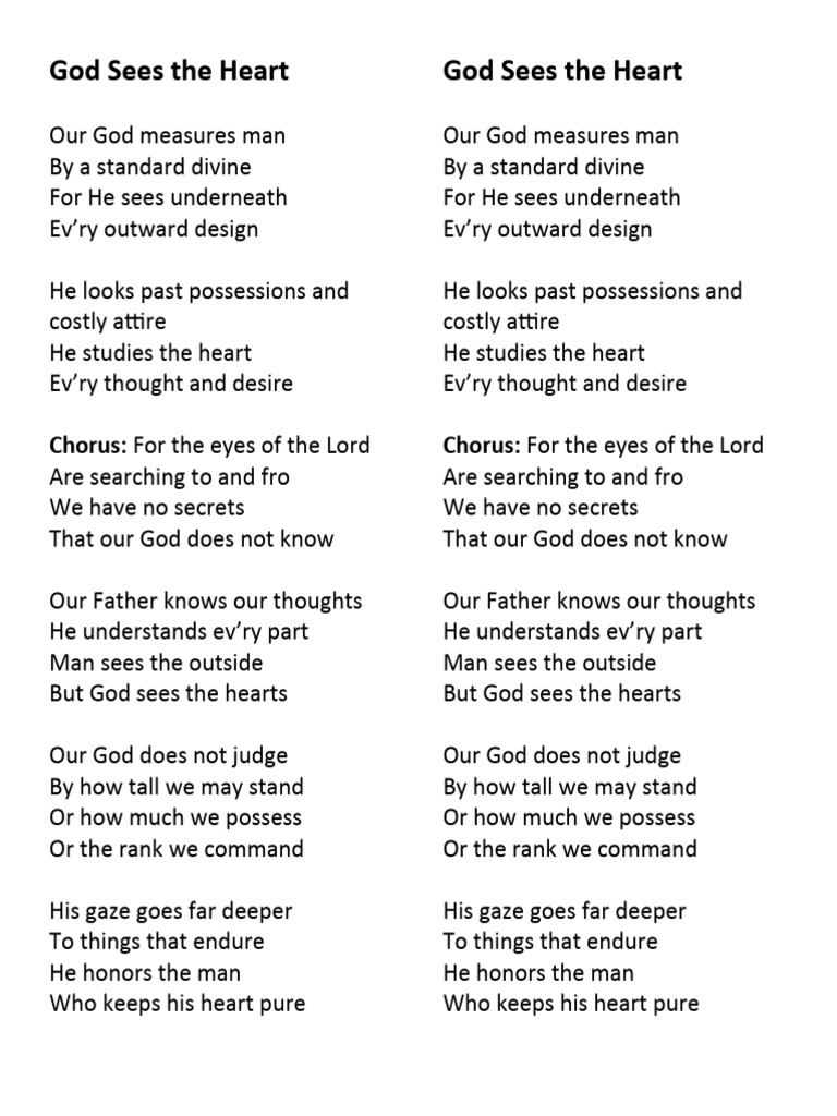 God Sees The Heart Pdf