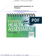 Test Bank For Essential Health Assessment 1st Edition Janice Thompson