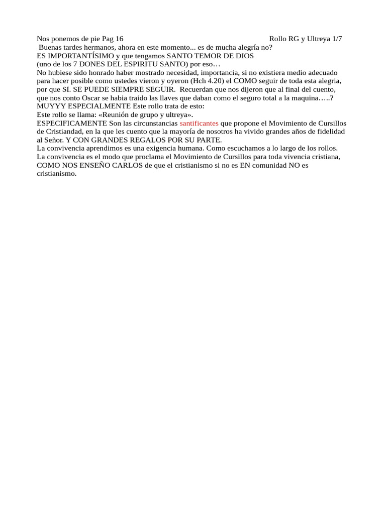 Reunión de Grupo y Ultreya en Cursillos | PDF | Creencia religiosa y ...