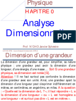 Physiques - Chapitre 0 - Analyse Dimensionnelle