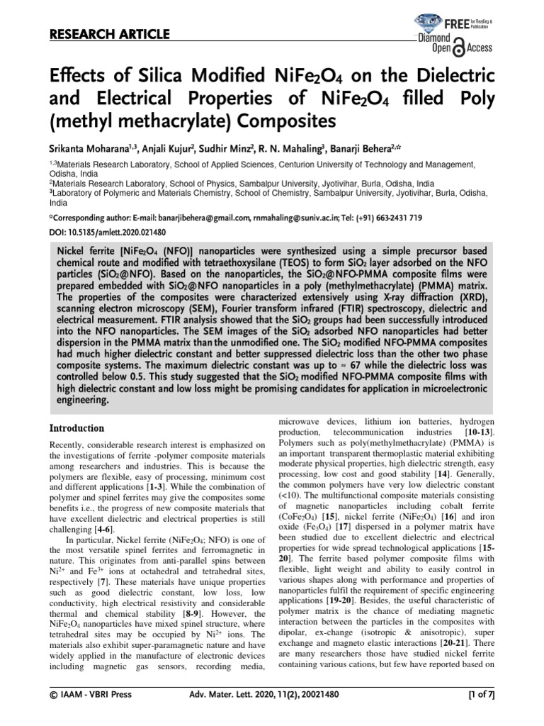 PMMA Ni Ferrites PDF