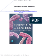 Test Bank For Essentials of Genetics 10th Edition William S Klug