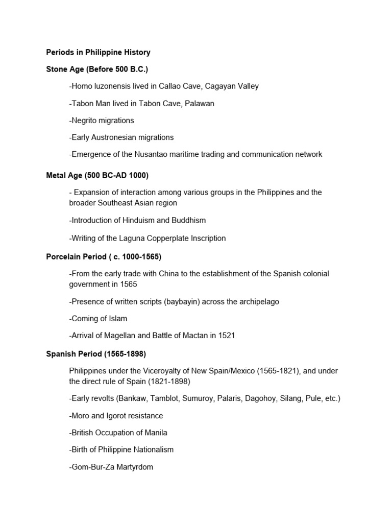 Key Periods in Philippine History | PDF | History