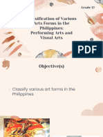 Classification of Various Arts Forms in The Philippines - Performing Arts and Visual Arts