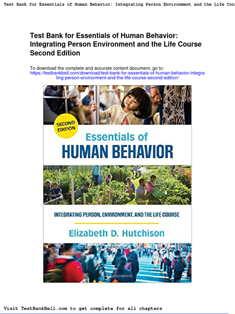 Test bank for essentials of human behavior integrating person