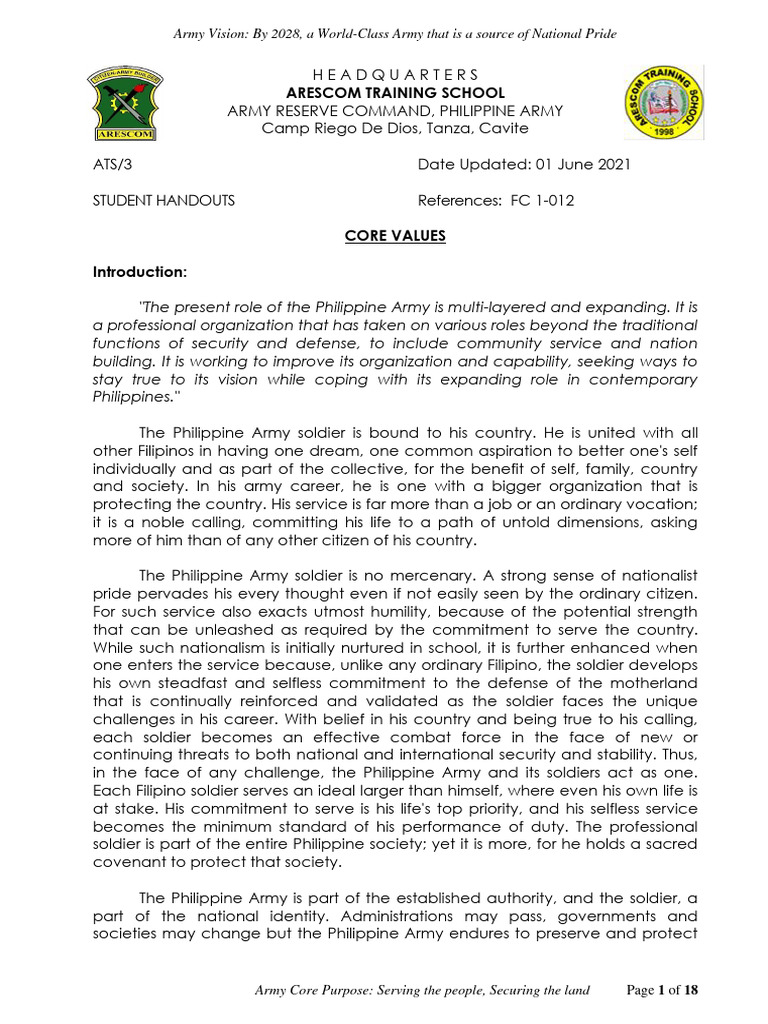 4.0 Core Values 18 Pages | PDF | Politics | Social Science