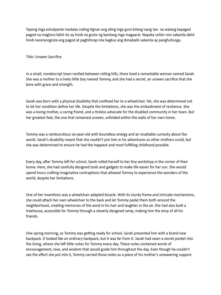 Mothers Sacrifice | PDF