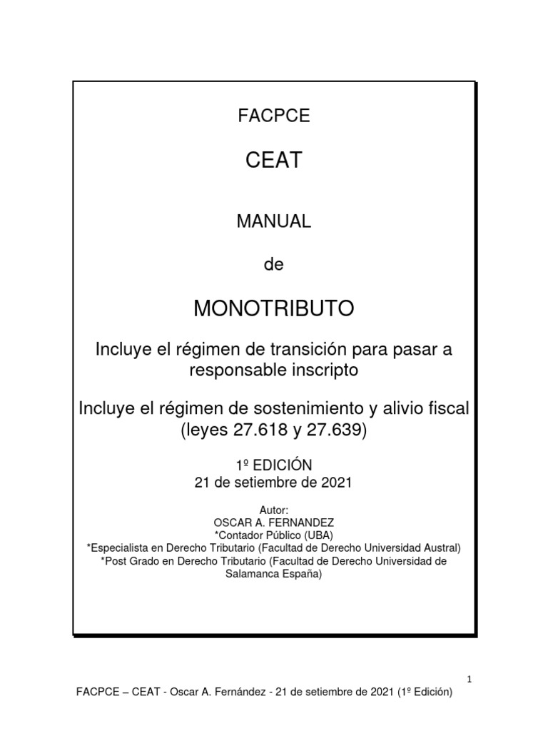 Manual Completo sobre Monotributo | PDF | Impuestos | Impuesto sobre la ...