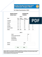 SSLC Main Examination 2022: Register Number: 20220636108 Student Name: Yogesha