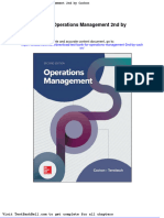 Test Bank For Operations Management 2nd by Cachon