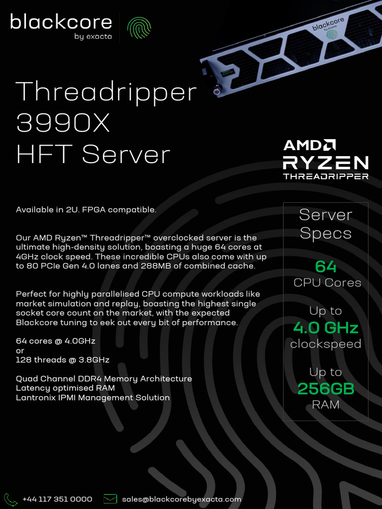 Blackcore Threadripper Server Spec Sheet PDF Computer Science