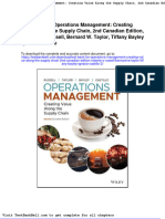 Test Bank For Operations Management Creating Value Along The Supply Chain 2nd Canadian Edition Roberta S Russell Bernard W Taylor Tiffany Bayley Ignacio Castillo 2