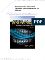 Test Bank For The Administrative Professional Technology Procedures Spiral Bound Version 15th Edition Rankin Shumack