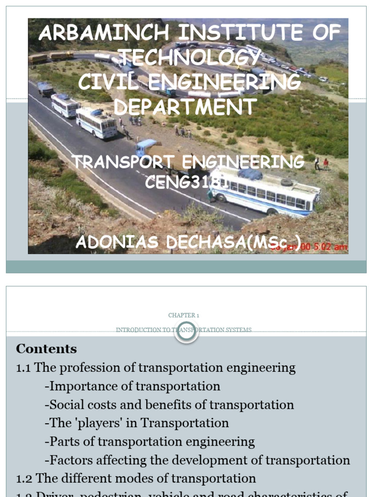 Introduction To Transportation Systems Pdf