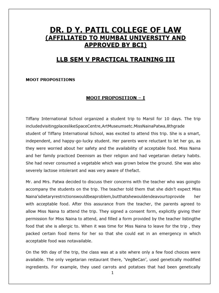 Moot Court Training III LLB Sem V | PDF | Act Of Parliament