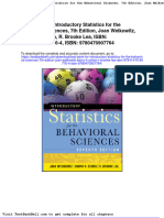 Test Bank For Introductory Statistics For The Behavioral Sciences 7th Edition Joan Welkowitz Barry H Cohen R Brooke Lea Isbn 978-0-470 90776 4 Isbn 9780470907764
