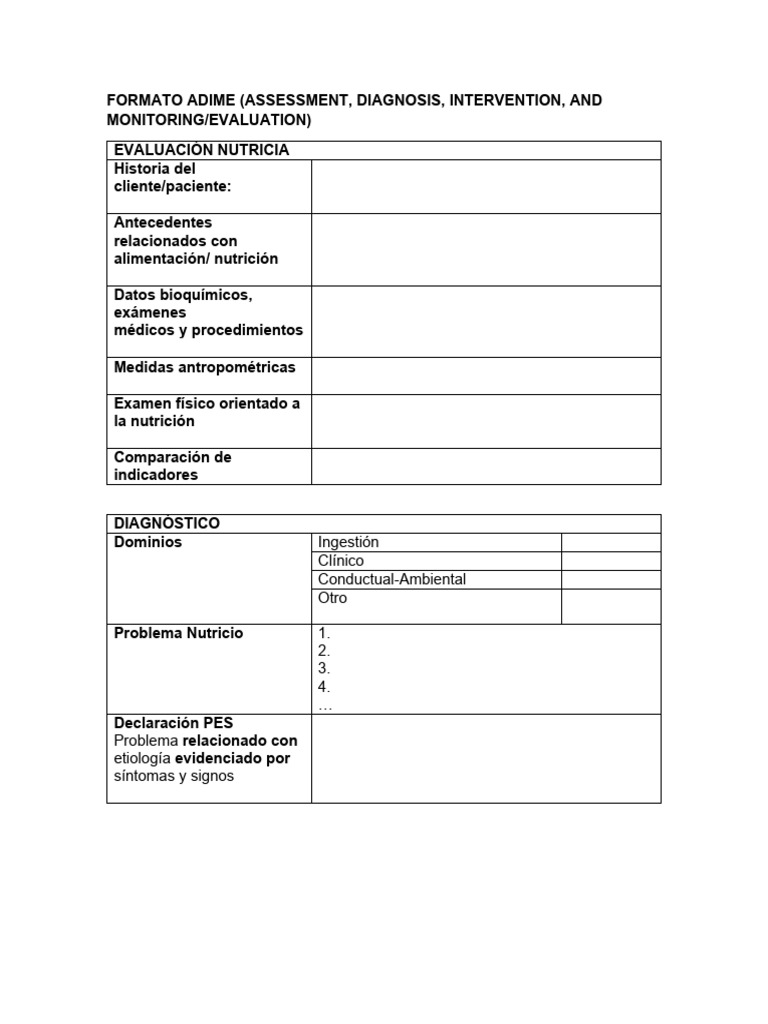 Formato ADIME | PDF