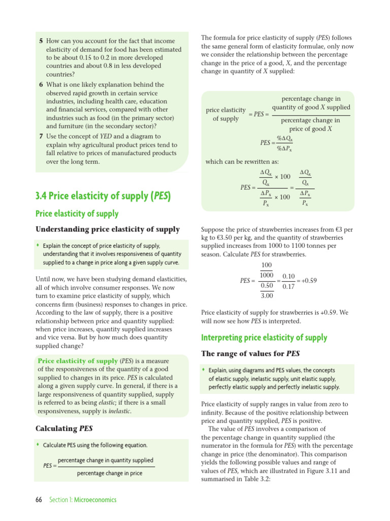 Understanding Price Elasticity of Supply | PDF