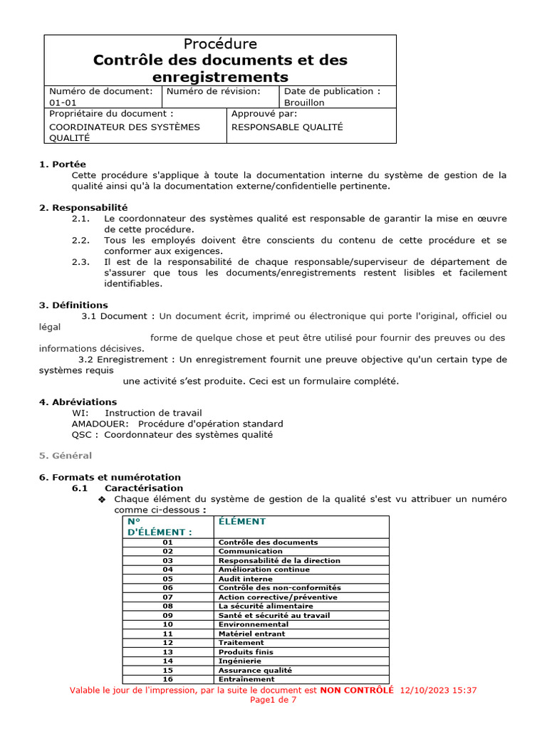 Procédure de Contrôle Des Documents | PDF | Informatique | Audit
