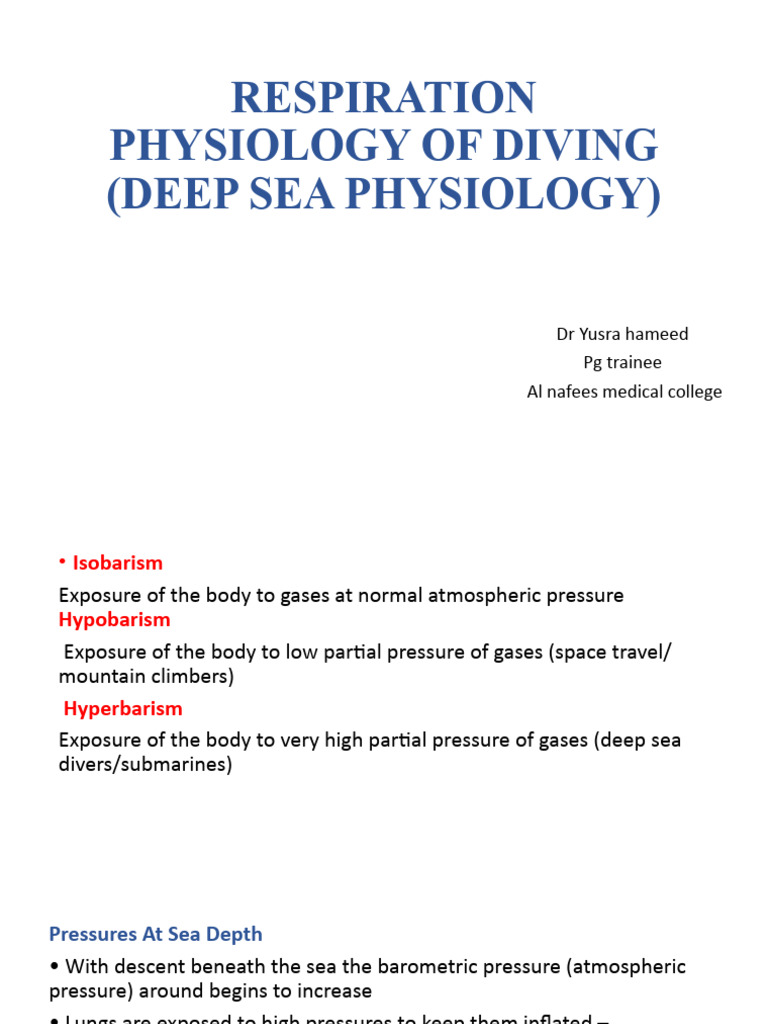 Deep Sea Diving Physiology Explained | PDF | Wellness | Science ...