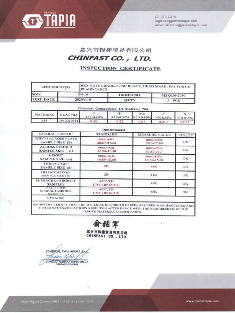 certificado-de-calidad-tuerca-hexagonal-pdf