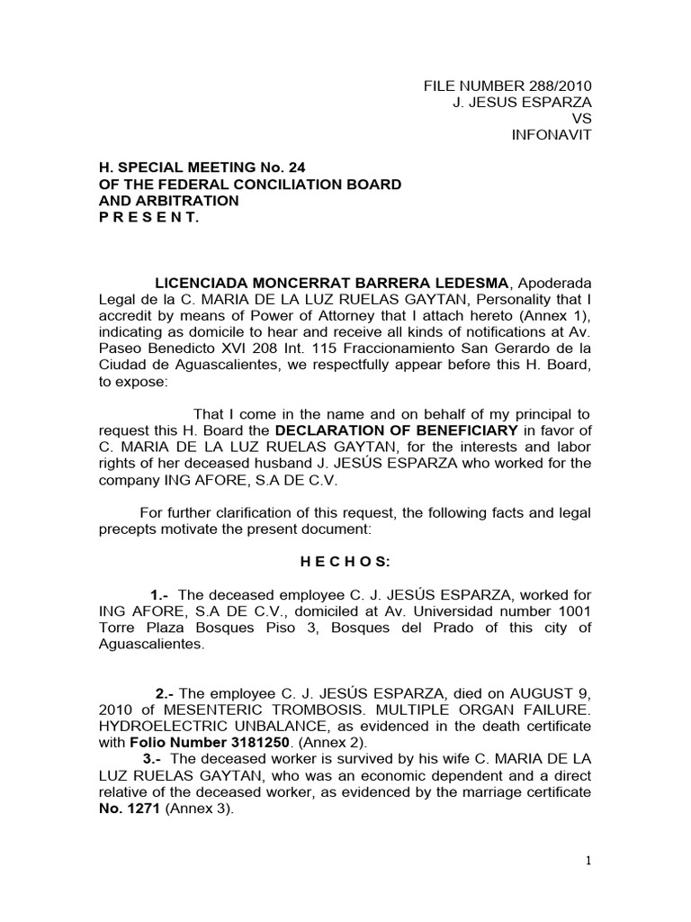 Declaration of Beneficiaries PDF Private Law Government