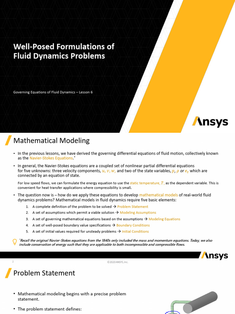 Governing Equations of Fluid Dynamics Lesson6 Well Posed Formulations