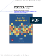 Test Bank For Law For Business 14th Edition A James Barnes Eric Richards Tim Lemper 2