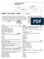 Rec Qui 1ºano A 3ºbim Modelo A