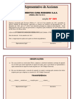 Título de Representante Modelo Das Ações Da Empresa