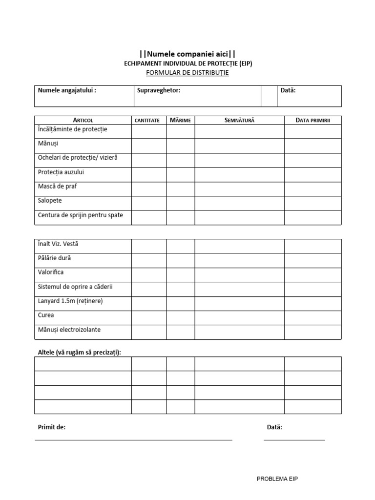 Exemplu de Formular de Solicitare Pentru EIP | PDF