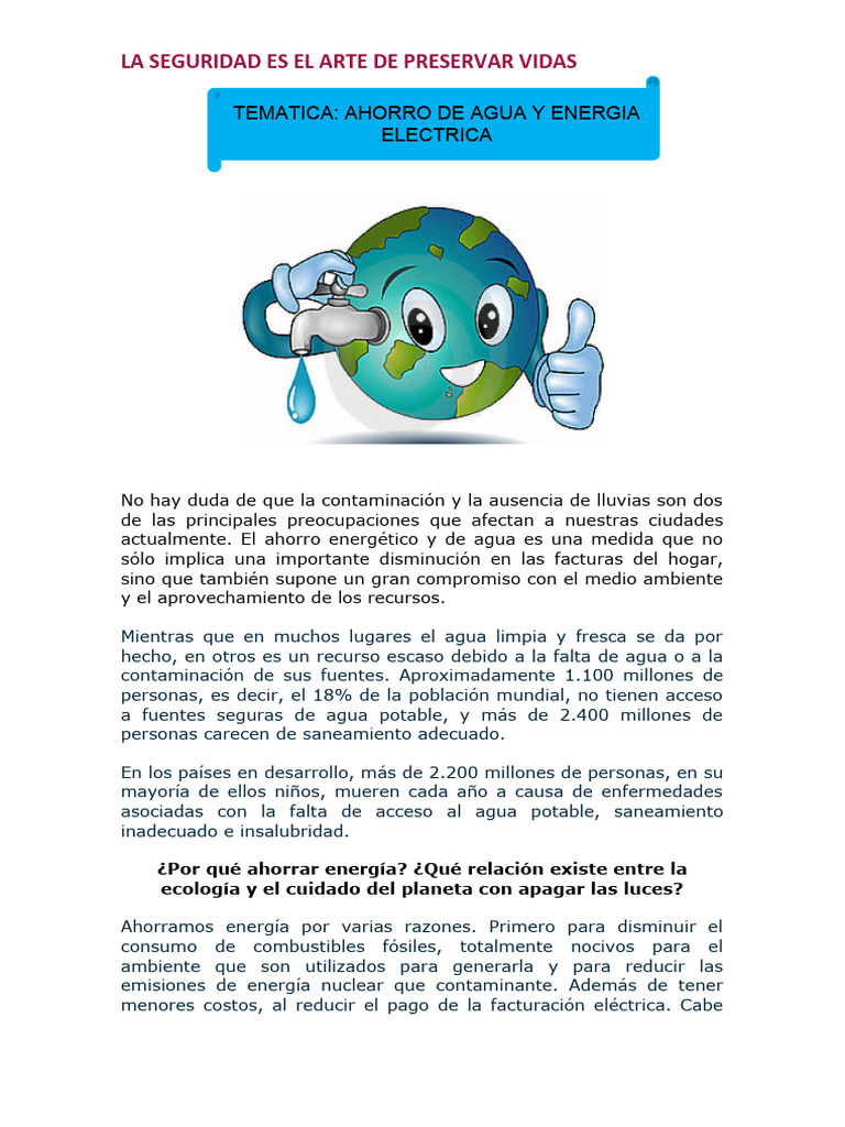 Ahorro de Agua y Energía: Guía Práctica | PDF | Agua | Contaminación