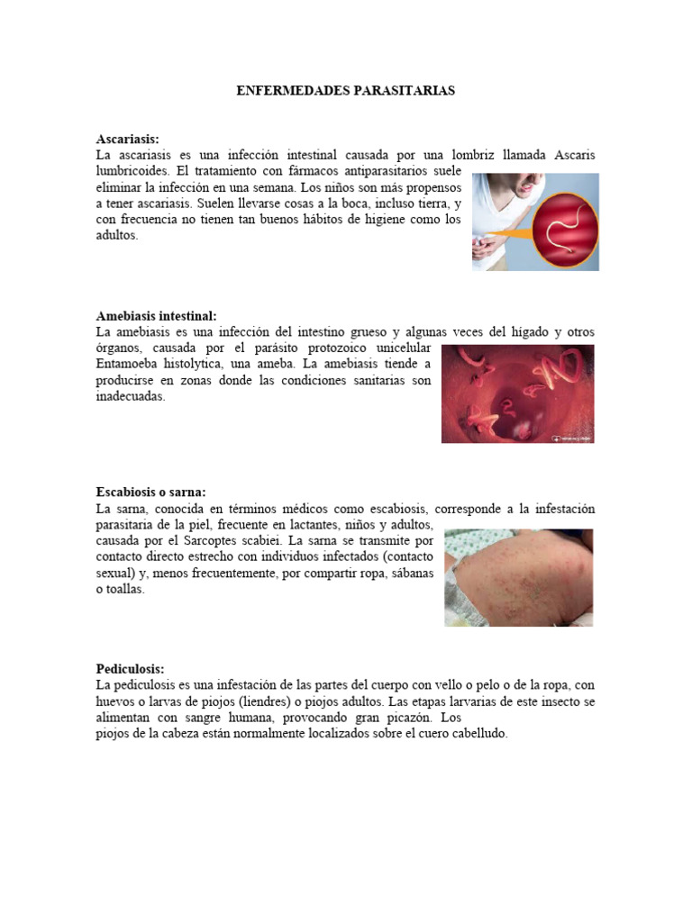 Enfermedades Parasitarias e Infecciosas | PDF | Infección transmitida ...