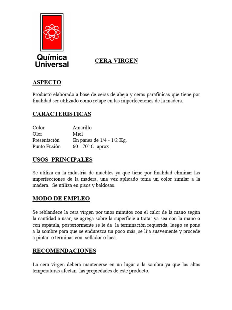 Cera Virgen FT PDF