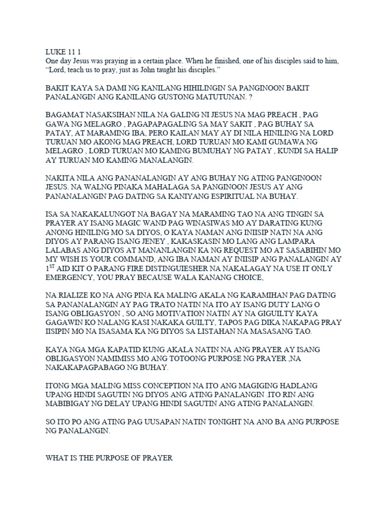 Luke 11 1 | PDF