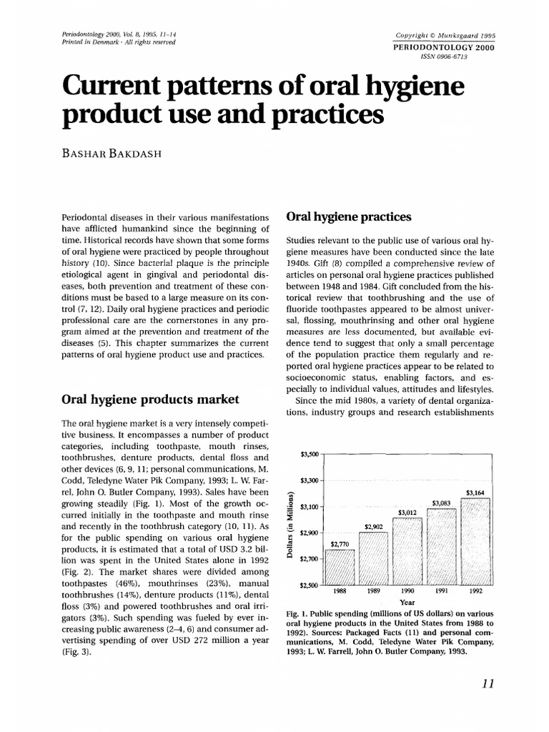 Current Patterns of Oral Hygiene PDF Oral Hygiene Periodontology