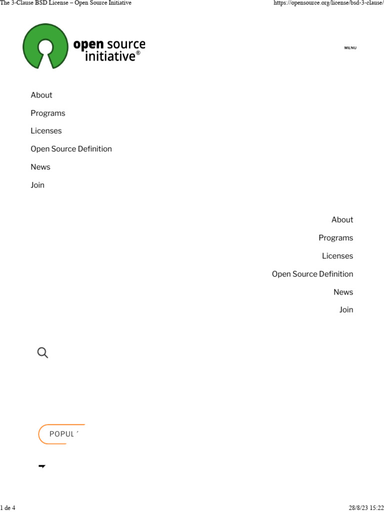 1 The 3Clause BSD License Open Source Initiative PDF Business
