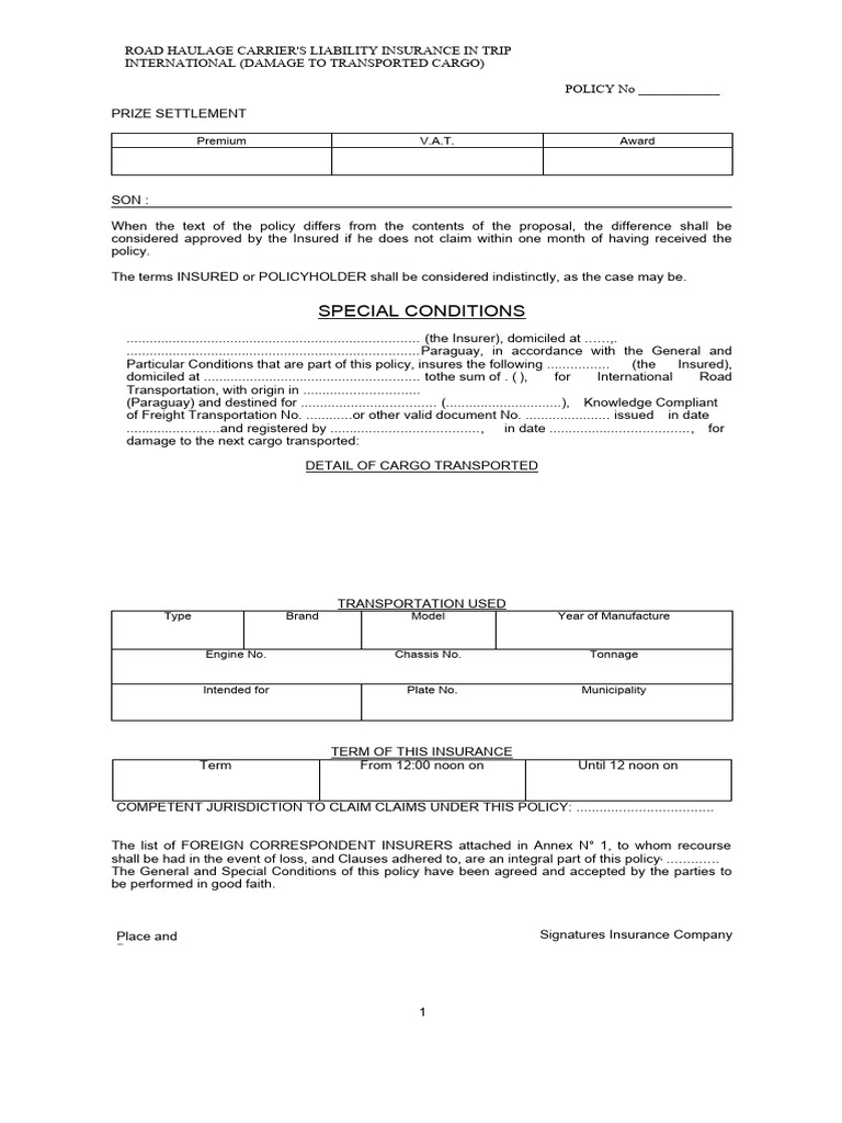 International Insurance Contract PDF Insurance Liability Insurance