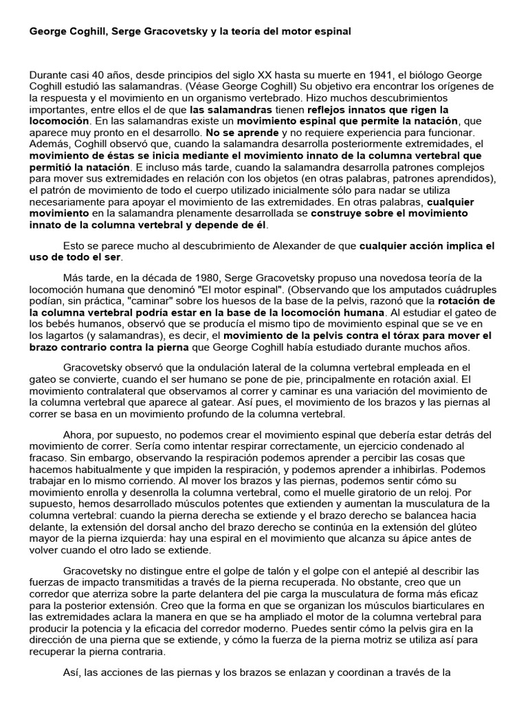 Teoría del motor espinal en locomoción | PDF | La columna vertebral ...