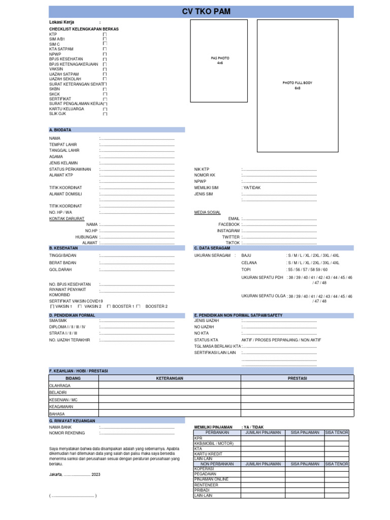 Data Seragam Karyawan PT Kiyokuni | PDF
