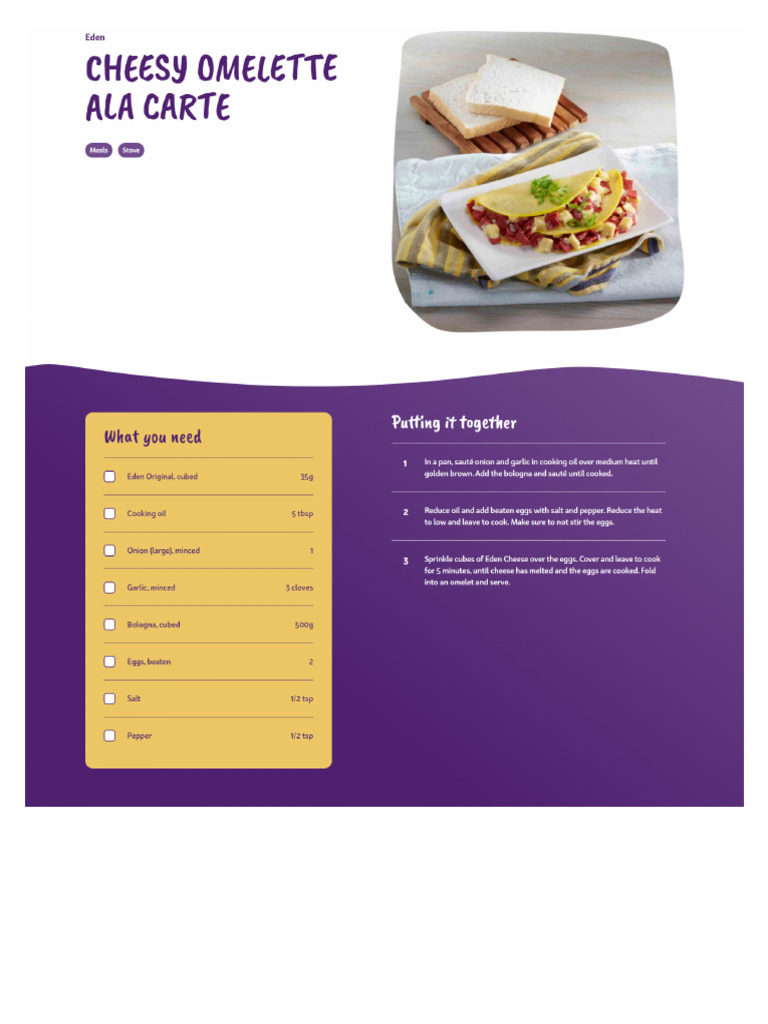 Cheesy Omelette Ala Carte PDF