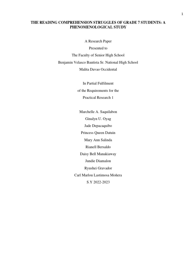 Grade 7 Reading Comprehension Challenges | PDF