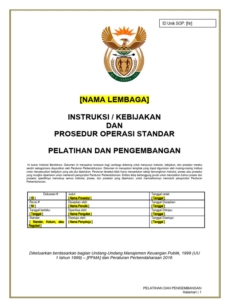 17 Sop Pelatihan Dan Pengembangan Pdf