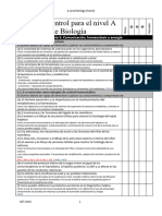 Lista de Verificación Del Año 2 Del Contenido de Biología de Nivel OCR 2016